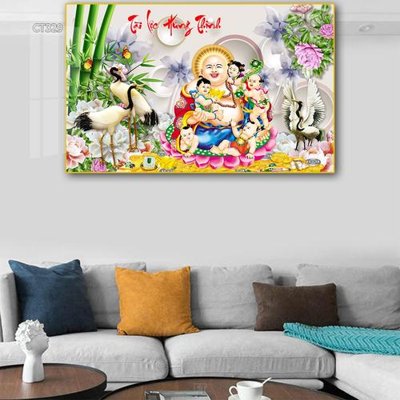 File tranh trang trí Tranh thần tài cây tiền CT329 (file gốc)