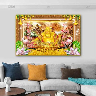 File tranh Tranh thần tài cây tiền CT339 (gốc) chủ đề trừu tượng