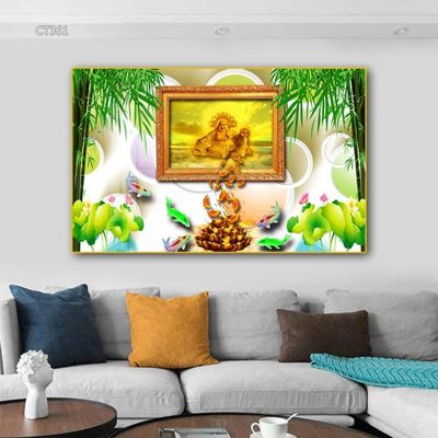 Tải file gốc Tranh thần tài cây tiền CT361 (in khổ lớn) không vỡ