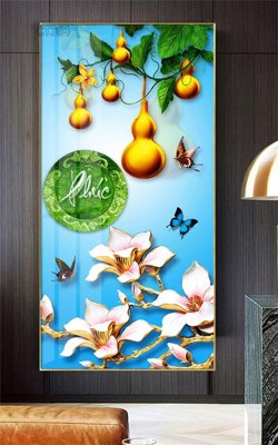 Tải file gốc in lụa Tranh thần tài cây tiền CT364 siêu nét