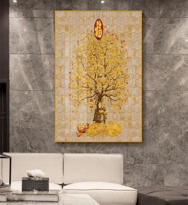 Download file gốc Tranh thần tài cây tiền CT367 (in mica) trong suốt