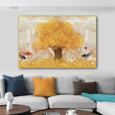 Tải file Tranh thần tài cây tiền CT369 (ảnh gốc) in tráng gương