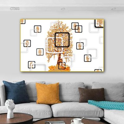 File gốc Tranh thần tài cây tiền CT392 (in mica) trang trí