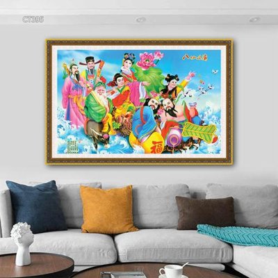 Tệp tin gốc Tranh thần tài cây tiền CT395 (chất lượng cao) Tranh thần tài cây tiền CT395