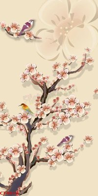 File gốc File tranh hoa đào hoa mai tài lộc CT4018 (cho in ấn) từ kho Filetranh