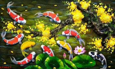 File in trần File tranh hoa đào hoa mai tài lộc CT4021 (bản gốc) 5D