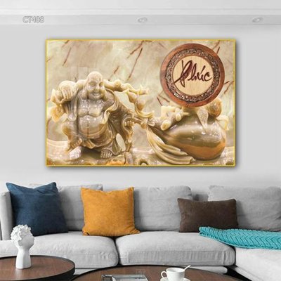 File tranh Tranh thần tài cây tiền CT408 (ảnh gốc) in trần 3D