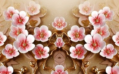 File PSD in ấn File tranh hoa đào hoa mai tài lộc CT4081 (chất lượng cao)