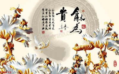 File tranh gốc File tranh hoa đào hoa mai tài lộc CT4112 (bản quyền) Filetranh.com