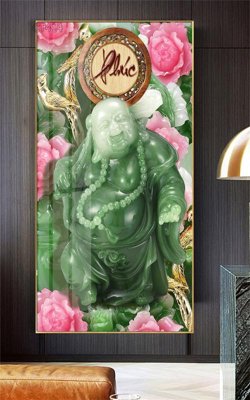 File gốc Tranh thần tài cây tiền CT414 (ảnh chi tiết) để in ấn