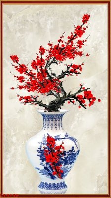 File in ấn chuyên nghiệp File tranh hoa đào hoa mai tài lộc CT4149 (file gốc)