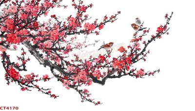 Tải file File tranh hoa đào hoa mai tài lộc CT4170 (PSD) cho in tranh kính