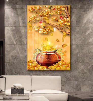 File gốc in ấn Tranh thần tài cây tiền CT419 (sẵn sàng tải về)