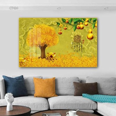 Download file gốc Tranh thần tài cây tiền CT424 (in mica) logo