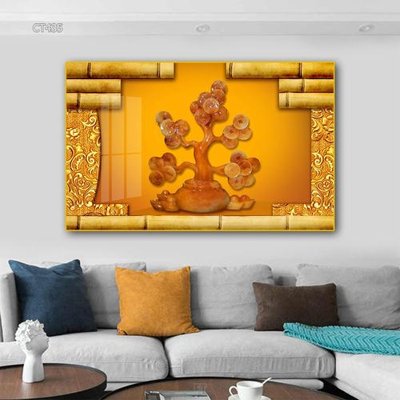 File PSD Tranh thần tài cây tiền CT435 (gốc) cho in quảng cáo