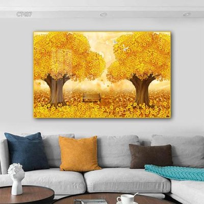 File gốc Tranh thần tài cây tiền CT437 (in ấn) không giới hạn