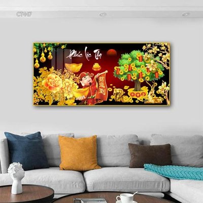 Tải file gốc Tranh thần tài cây tiền CT447 (để in lụa)