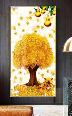 File ảnh Tranh thần tài cây tiền CT460 (gốc) trang trí khách sạn