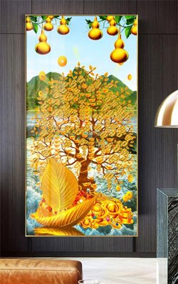 File gốc Tranh thần tài cây tiền CT477 (dành cho trang trí nội thất)