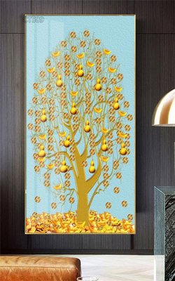 File tranh gốc PSD Tranh thần tài cây tiền CT509 còn nguyên layer