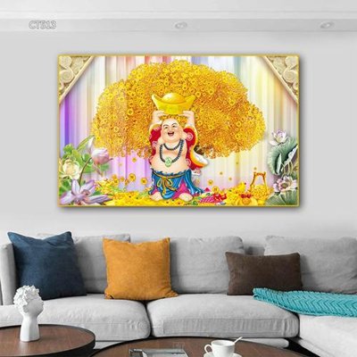 File PSD in ấn Tranh thần tài cây tiền CT513 (chất lượng cao)