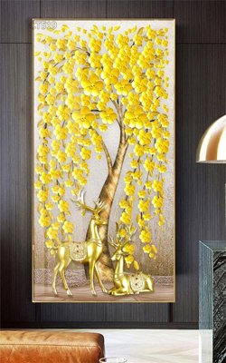 Tải file tranh gốc Tranh thần tài cây tiền CT519 chất lượng cao