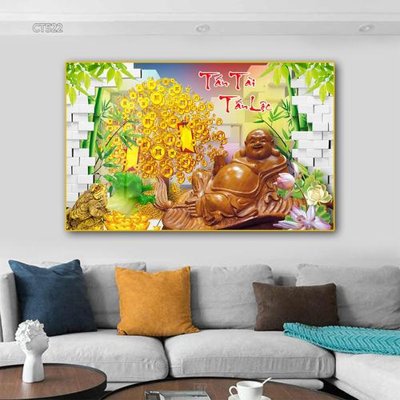 File tranh gốc Tranh thần tài cây tiền CT522 (bản đẹp) độc quyền