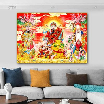 Download file Tranh thần tài cây tiền CT527 (chất lượng in ấn)