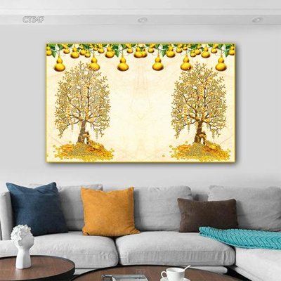 File tranh Tranh thần tài cây tiền CT547 (ảnh gốc) chi tiết rõ ràng