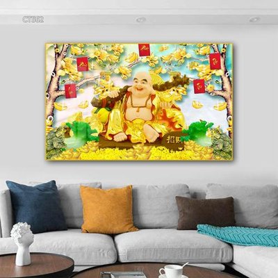 Tải file Tranh thần tài cây tiền CT562 (gốc) chủ đề hoa sen