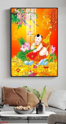 File in trần File tranh cây tiền tài lộc CT749 (bản gốc) bầu trời