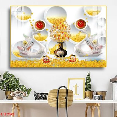 File tranh File tranh cây tiền tài lộc CT795 (bản gốc) treo phòng ăn