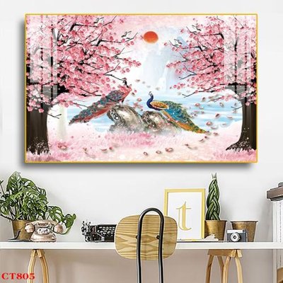 File ảnh File tranh cây tiền tài lộc CT805 (gốc) in backdrop sự kiện