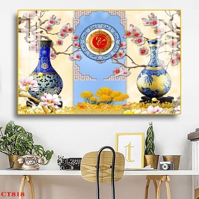 Tải file File tranh cây tiền tài lộc CT818 (ảnh gốc) in gạch men
