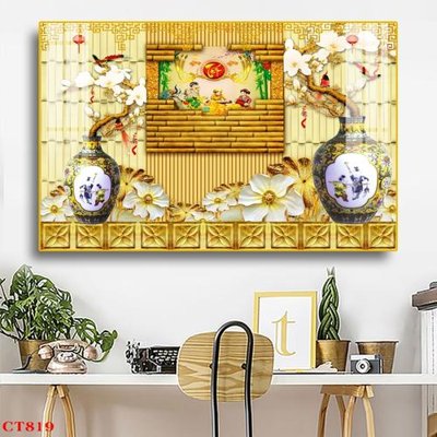 Chi tiết file gốc File tranh cây tiền tài lộc CT819 (cho in tráng gương)