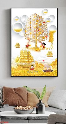 File tranh gốc File tranh cây tiền tài lộc CT820 (bản quyền) file PSD