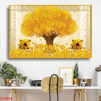 File in ấn File tranh cây tiền tài lộc CT839 chuyên nghiệp