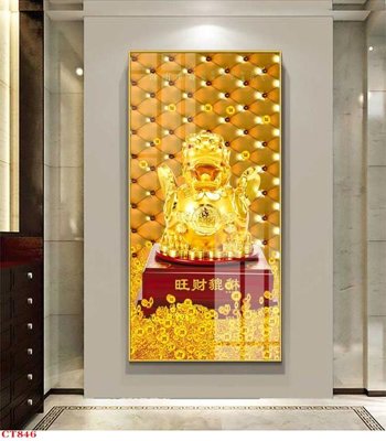 File in trần File tranh cây tiền tài lộc CT846 (bản gốc) hoa văn