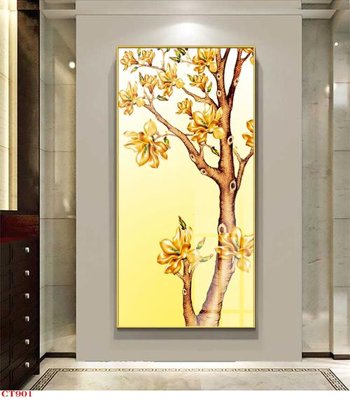 Download file File tranh cây tiền tài lộc CT901 (gốc) in mica bàn thờ