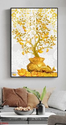 File tranh in trần 3D File tranh cây tiền tài lộc CT912 (ảnh gốc)