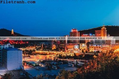 File in lụa Canh dem thanh pho 107 (tân cổ điển) Canh dem thanh pho 107