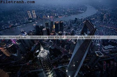 File gốc Canh dem thanh pho 167 (in lụa) họa tiết 3D