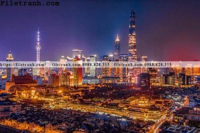 Ảnh gốc file in lụa Canh dem thanh pho 173 chi tiết