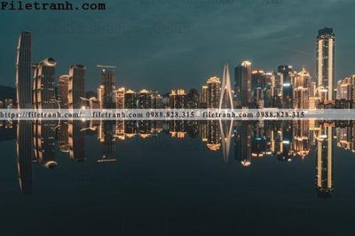 File gốc Canh dem thanh pho 238 (ảnh chi tiết) để in trần