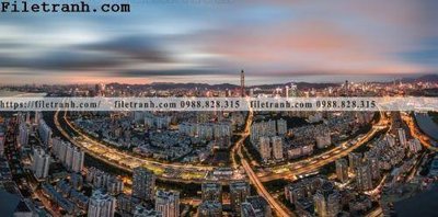 File tranh Canh dem thanh pho 268 (file gốc) chuẩn màu in