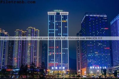 File gốc Canh dem thanh pho 286 (in lụa) chi tiết cao