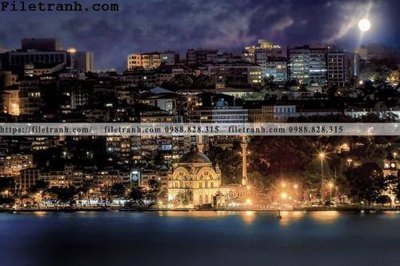 File gốc Canh dem thanh pho 318 (in mica) trang trí