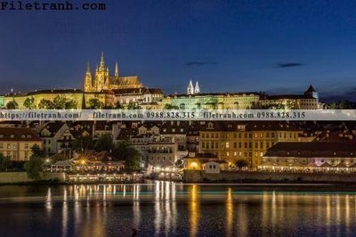 File tranh Canh dem thanh pho 410 (bản gốc) in lụa 3D