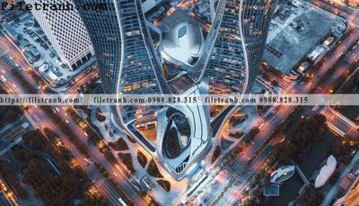 File tranh in tráng gương Canh dem thanh pho 431 (siêu nét)