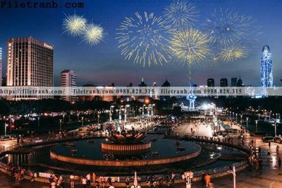 Mua file tranh gốc Canh dem thanh pho 450 tại Filetranh.com